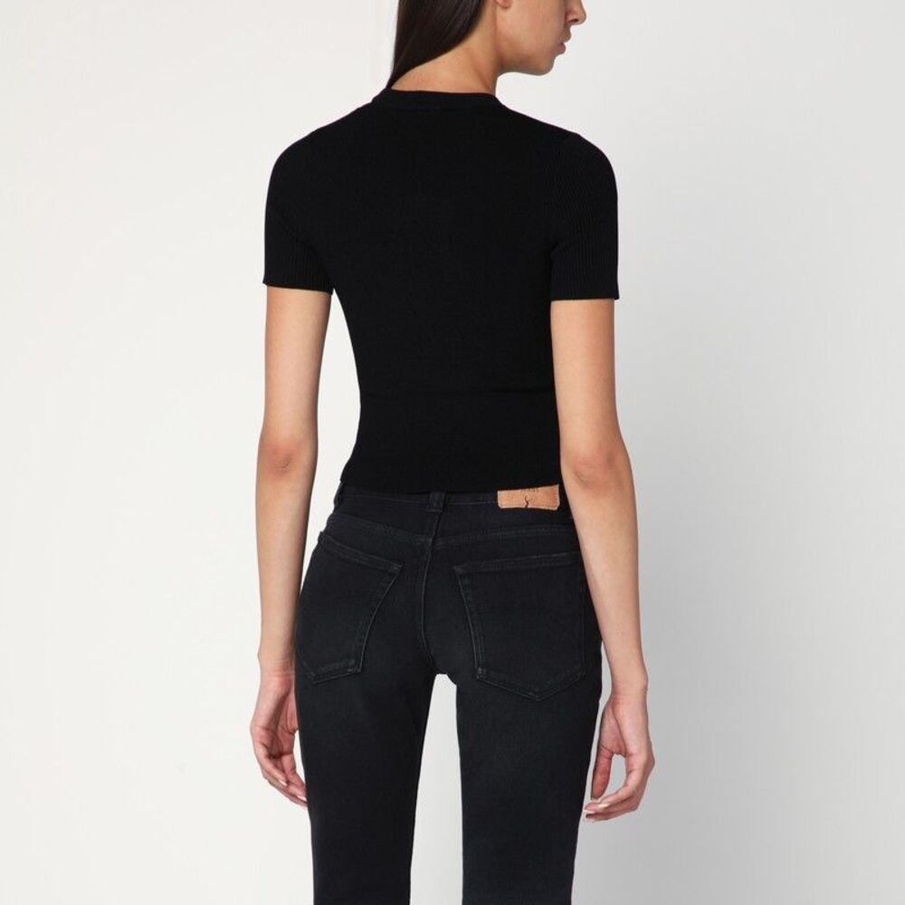 Diesel Black Ribbed Short-Sleeve M-Valari Sweater Women - Picture 2 of 2